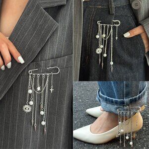 oversized safety pin brooch NWOT